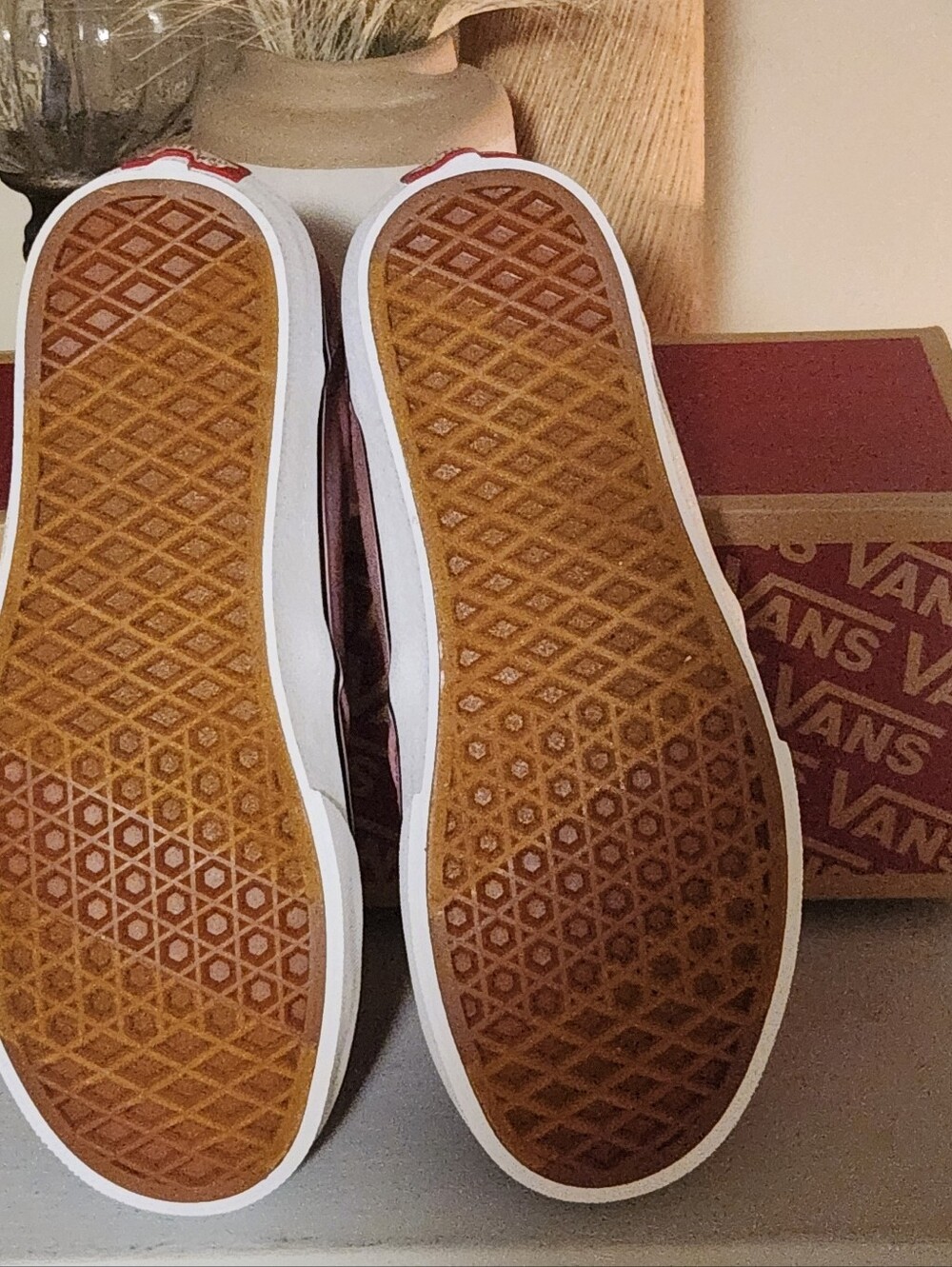 Vans Women’s Canvas Sneaker - Mauve Pink with White Accents - Picture 2 of 3